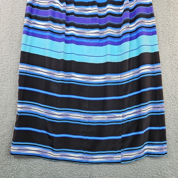 Yumi Kim Multi Color Vertical Striped Back Zip 100% Silk Maxi Skirt Sz L. - Picture 8 of 11